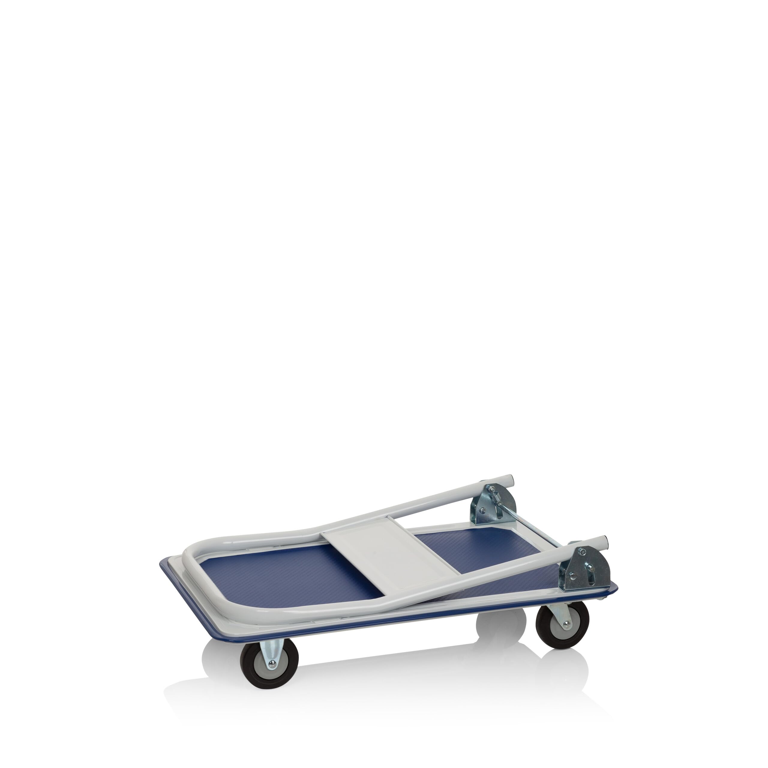 hjh OFFICE 830022 Carro de Plataforma Plegable Carry Carrito de Transporte para Cargas Pesadas con Neumáticos, Industrial, hasta 150 kg, Azul/Blanco