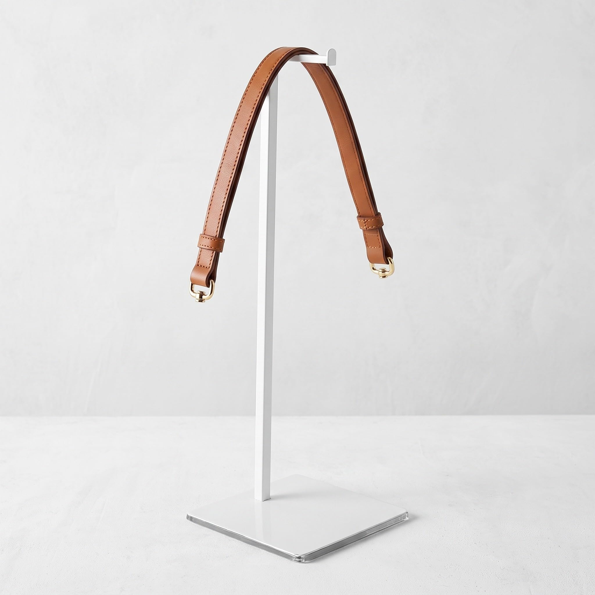 Artibetter 3 percheros metálicos para bolsos, soporte de exhibición para bolsos con altura ajustable, organizador de con gancho para mesa o mostrador.