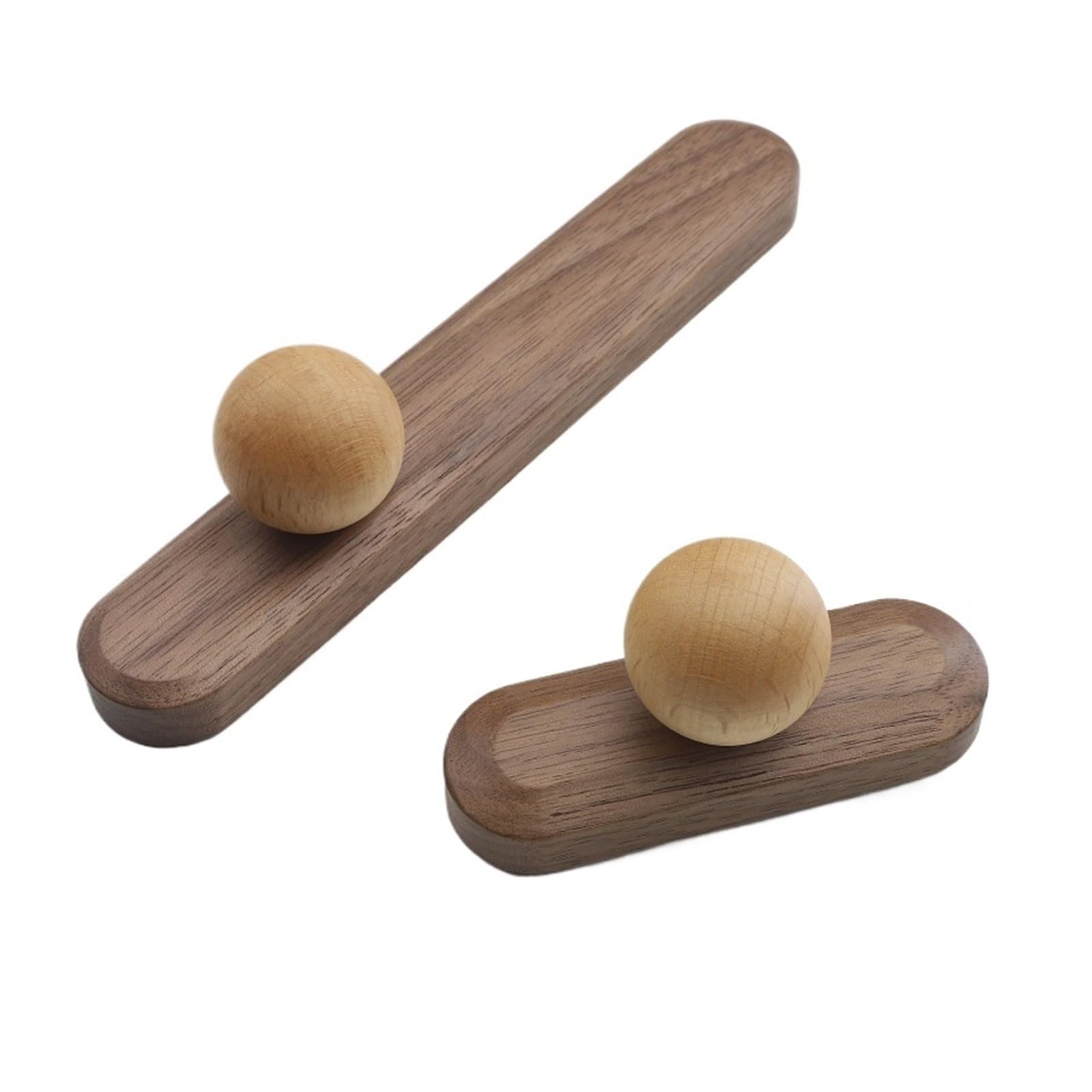 Poignées porte en bois bicolores design naturel pour tiroirs et meubles