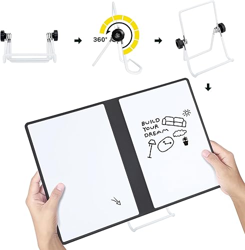 Miniatura 5 de Soter Pizarra blanca de borrado en seco. Pizarra blanca pequeña con bolígrafos, borrador de borrado en seco y paño. Pizarra de borrado en seco con