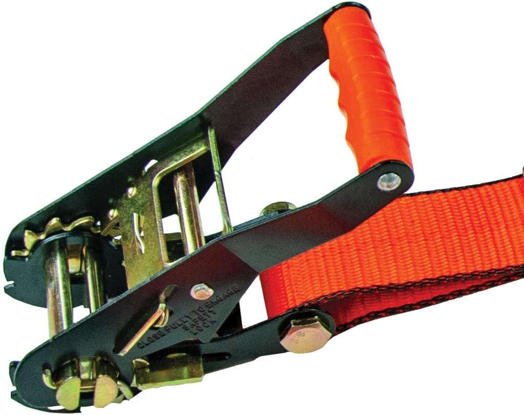VULCAN Ratchet Strap with Flat Hooks - 2 Inch x 30 Foot - 2 Pack - PROSeries - 3,300 Pound Safe Working Load - Image 5