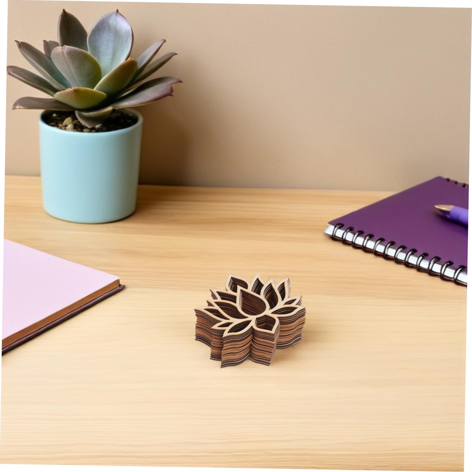 Aros de Madera Loto para Manualidades, 90 Piezas, Marco
