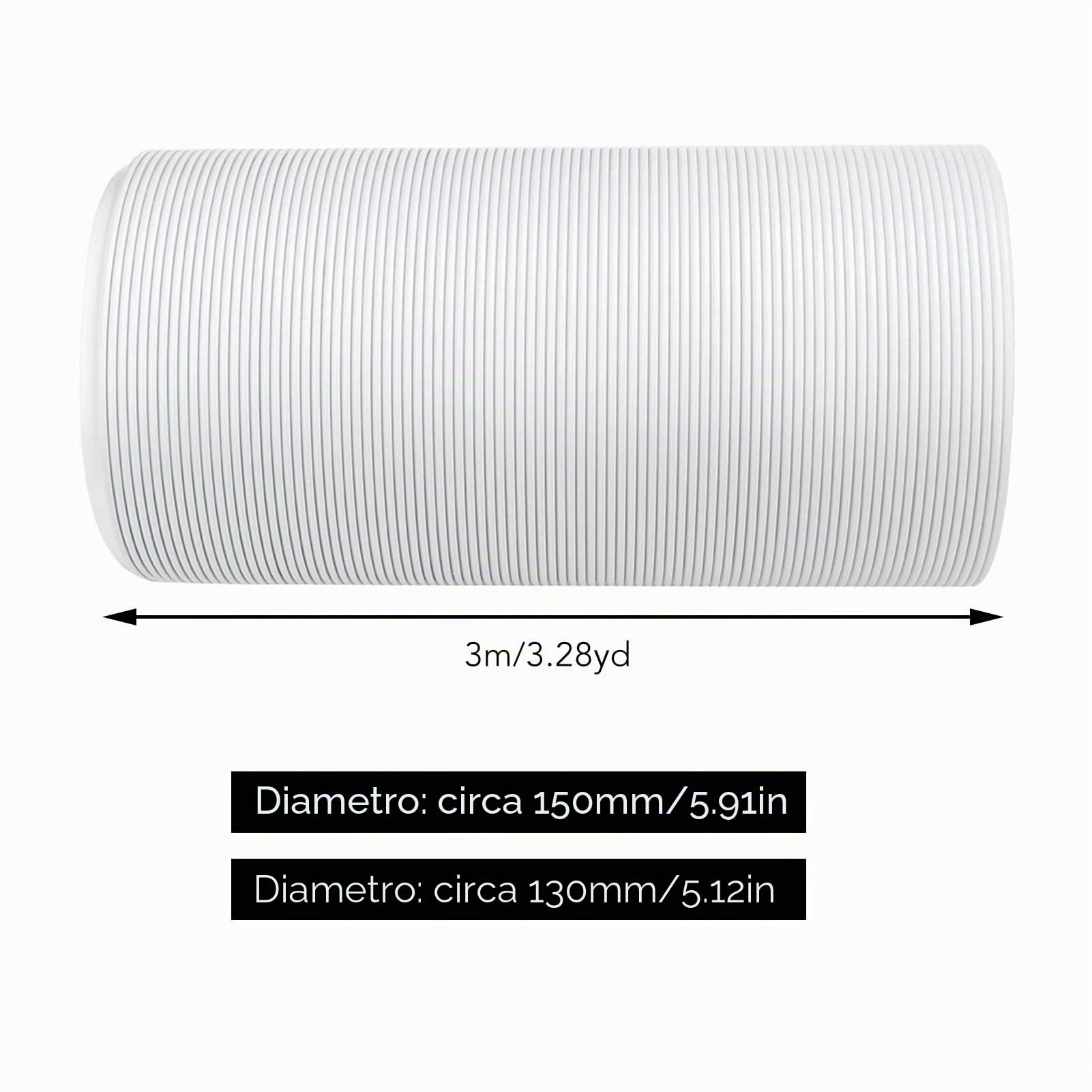 3 Metro di Lunghezza Tubo Flessibile del Condizionatore D'aria Portatile Tubo di Scarico del Condizionatore D'aria PP Filo di Acciaio Pieghevole Estensibile Tubo di Sfiato in Senso(150mm Diameter)