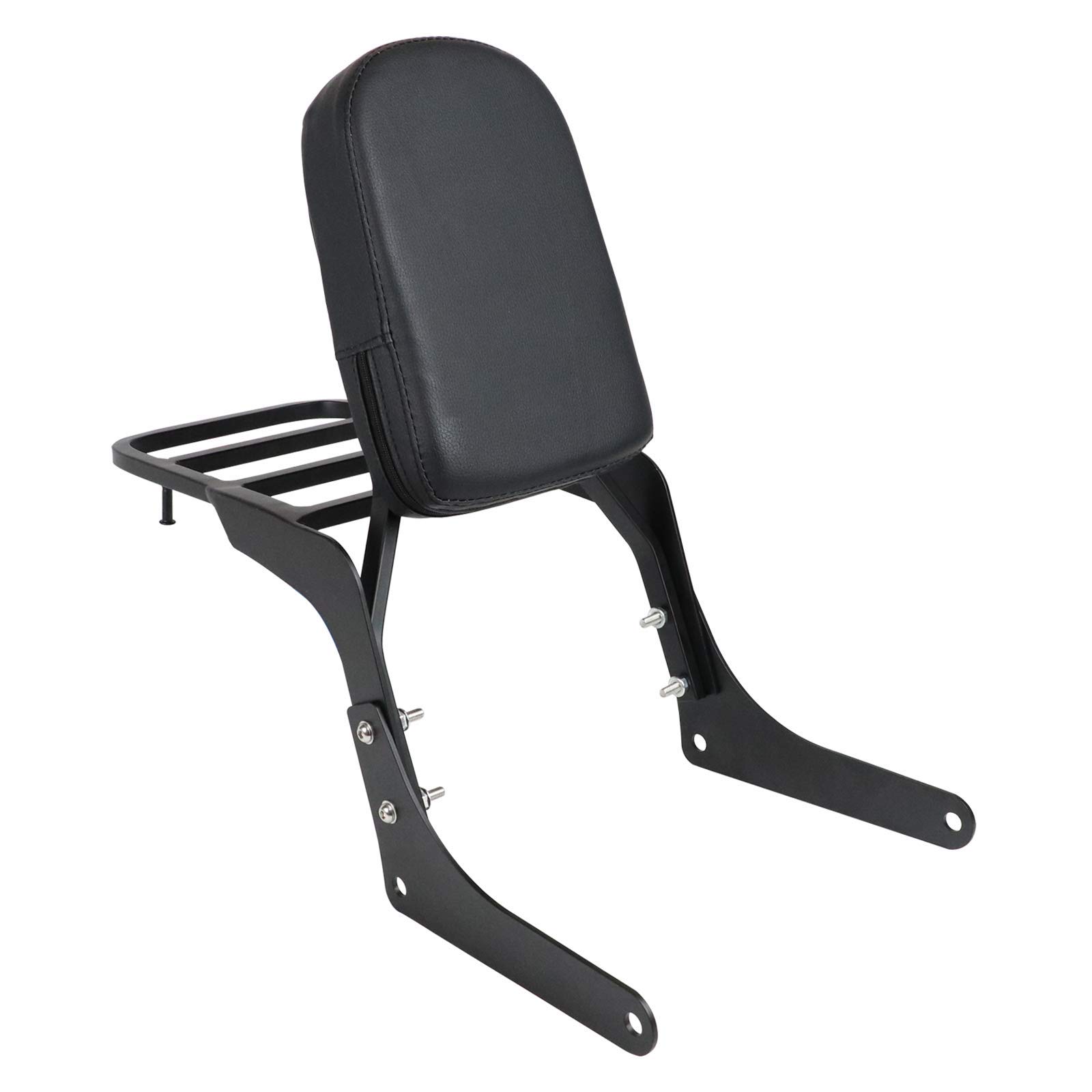 AUFER Detachable Black Rear Passenger Backrest Sissy Bar with Luggage Rack and Backrest Pad Compatible with for Rebel 250 CA250 CMX250 All Years