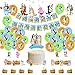 Hilloly 44 Pcs Decorazioni di Compleanno,Kit di Forniture per Feste,Decorazioni di Compleanno Party Ragazzo Ragazza,Sono Inclusi Palloncini, Striscione,spirale sospesa,toppers per cupcake