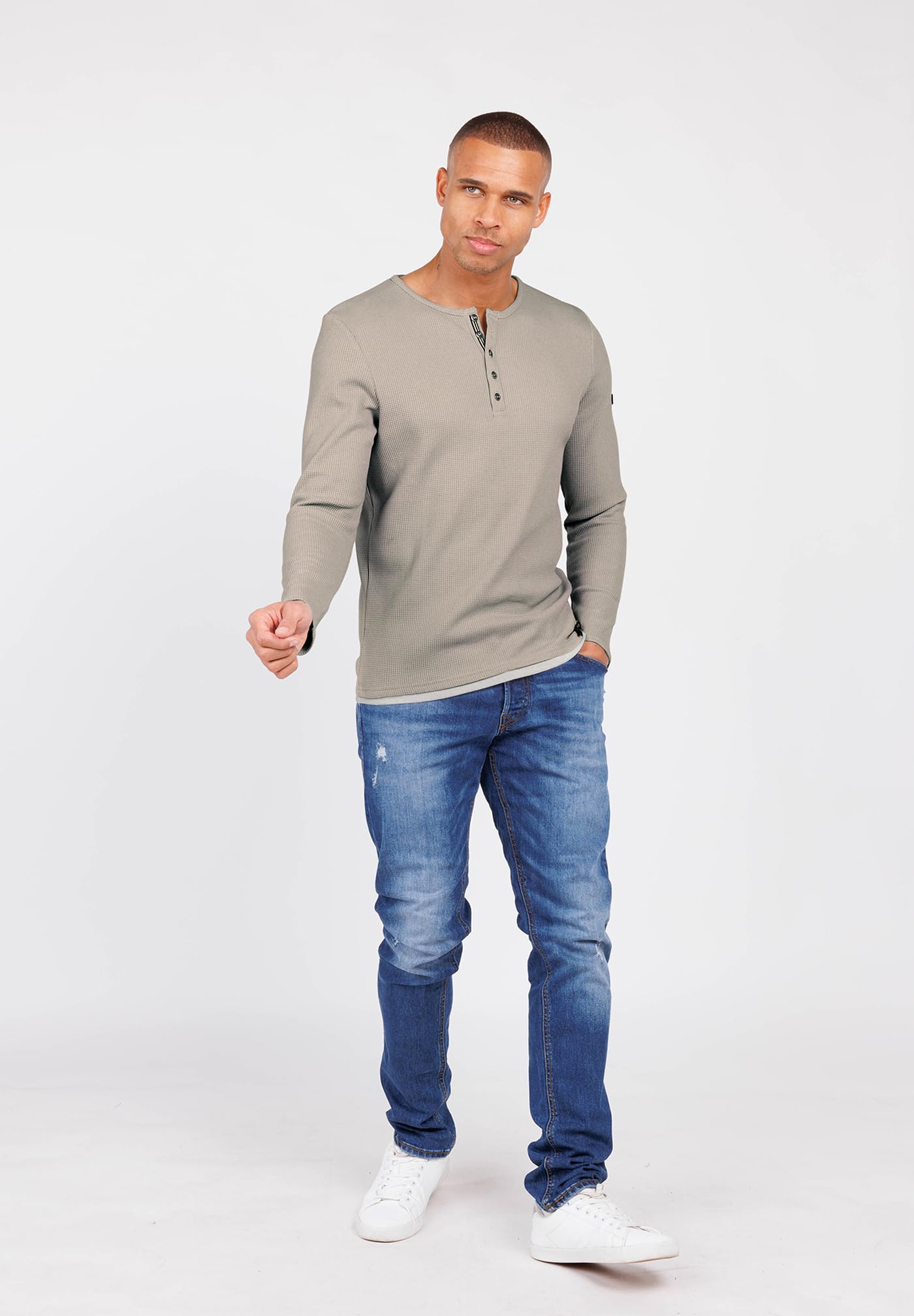 KEY LARGO Męska bluza Sandro Button, Dove Grey (1123), XXL