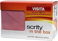 Envelope Visita Colorido 72x108 Rosa Claro Fidji 80g - Pacote com 100, Scrity, CCP450.05, Rosa, 72X108
