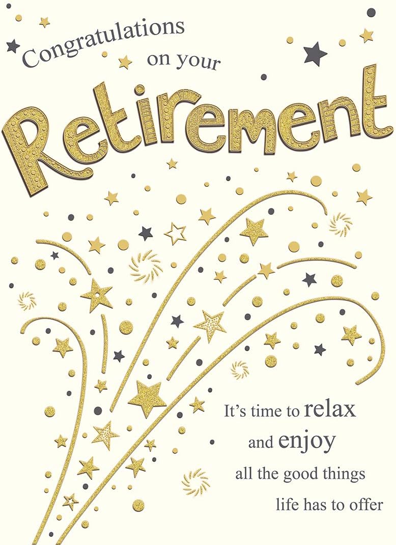 Piccadilly Greetings Group Ltd Traditional Large Card Retirement - 12 x 9 inches - Piccadilly Greetings,multi