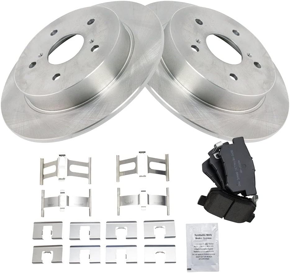 TRQ Rear Brake Pad & Rotor Kit for Suzuki SX4 (2007-2013) 2 rotors + pads