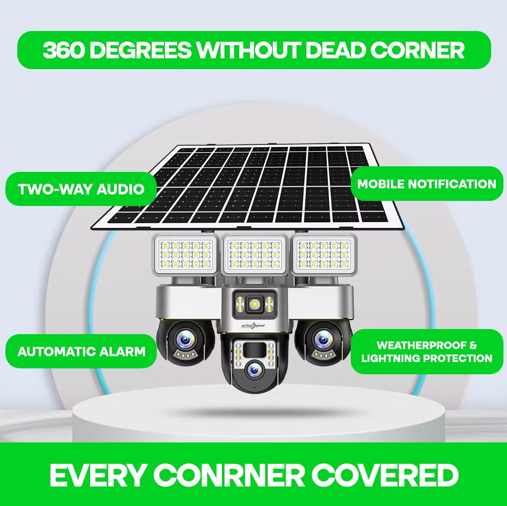 Active Pixel 4G Solar Camera with features highlighted