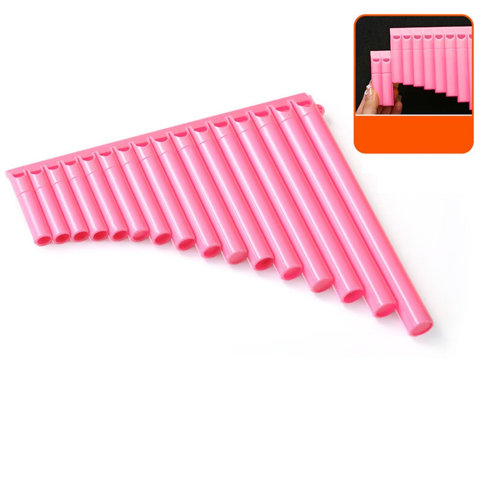 16 Tubos C Key Panpipes Instrumento Profesional Para Principiantes Rosa Flauta Pan