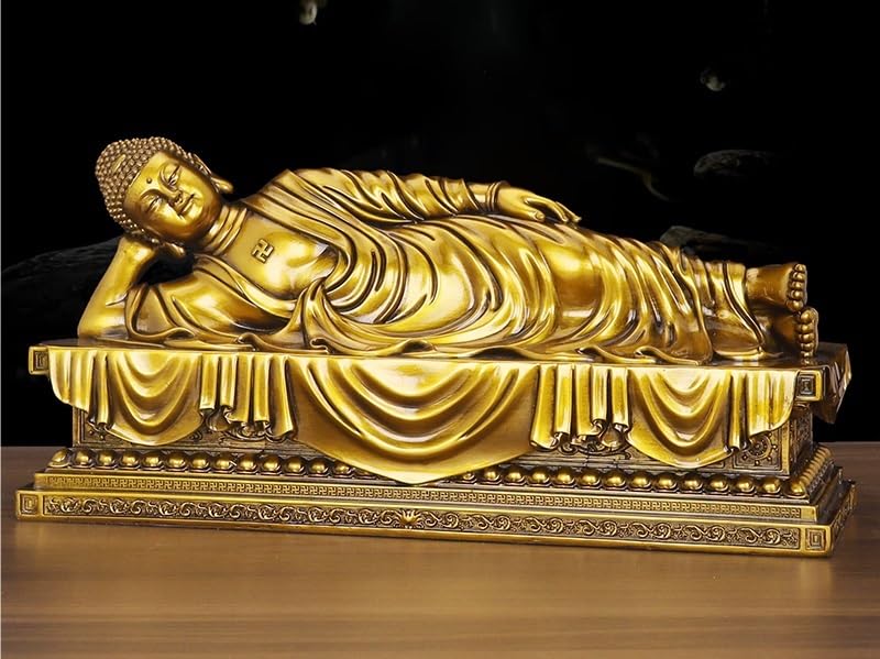 仏教美術　古銅　涅槃像　寝釈迦像　仏像　置物　N　8702 木彫り 仏像 涅槃 釈迦如来 寝仏 仏教 仏教美術 置物 フィギュア