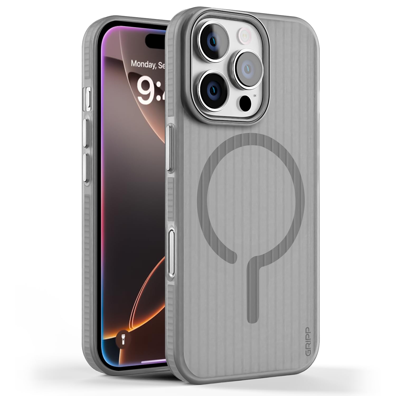 GRIPP Slimfit Mag-Safe Case for iPhone 16 Pro (6.3”) 2024 | 6ft Drop-Tested with D30 Tech, Anti-Scratch, Impact & Shock Absorbent Bumper, Lightweight, PC+TPU Corrugated Matte Back Cover - Grey (B0DGLR7Q4H) Amazon Price History, Amazon Price Tracker