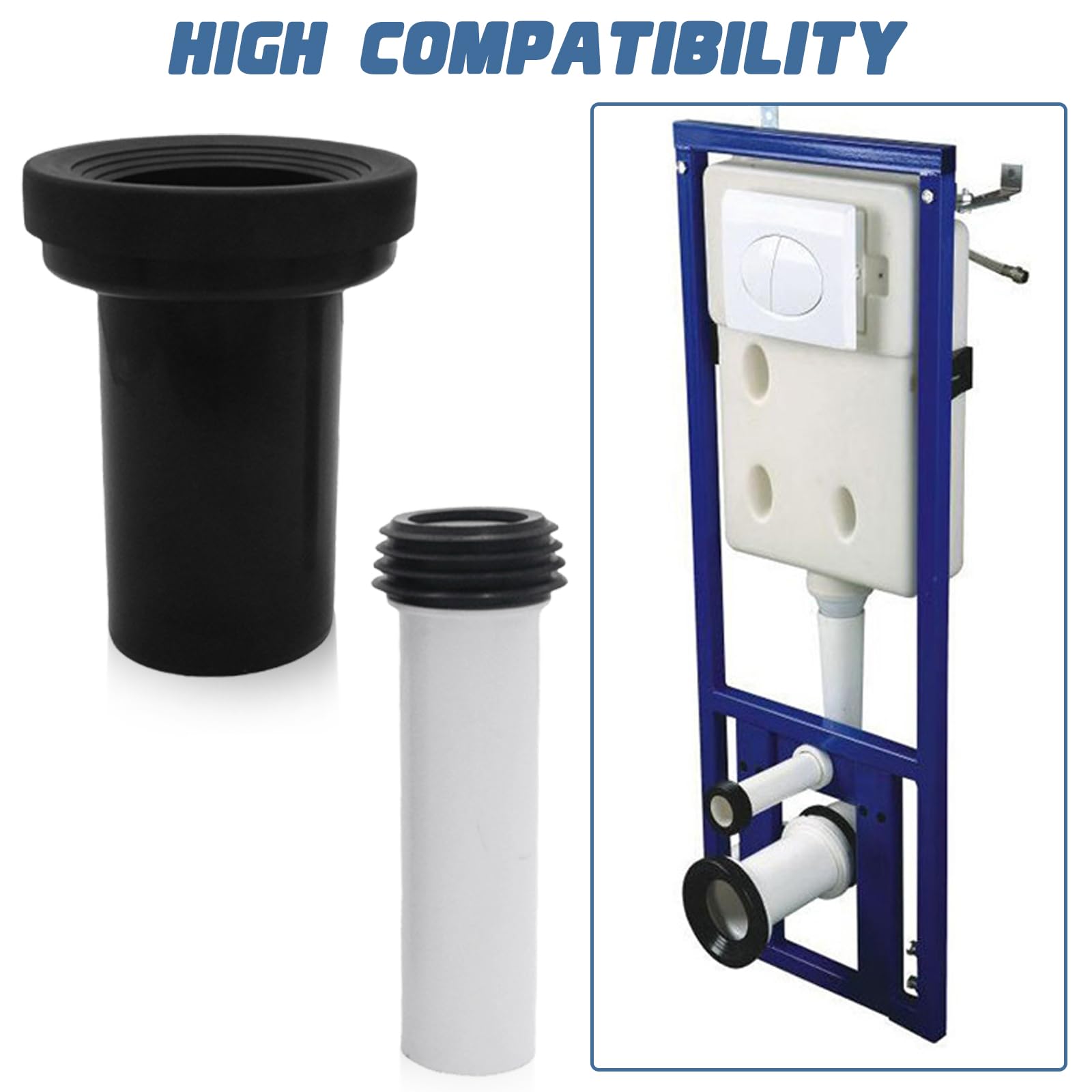 Set de raccordement pour WC mural, en PVC, diamètre du tuyau 90/110, longueur 180 mm, compatible avec Geberit Duofix 405.116.00.1, tuyau de vidange pour WC mural