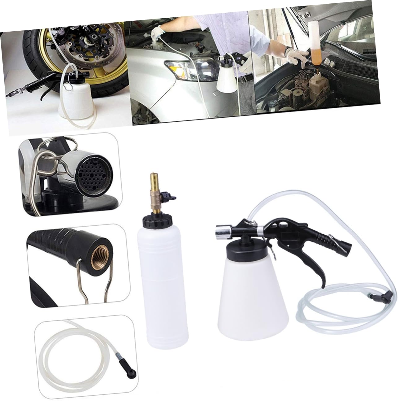 Mikinona Kit de Purga de Líquido de Frenos para Automóvil Bomba de Plástico de Gran Capacidad y Operación Sencilla para Taller y Sangrado de Frenos en Motocicletas