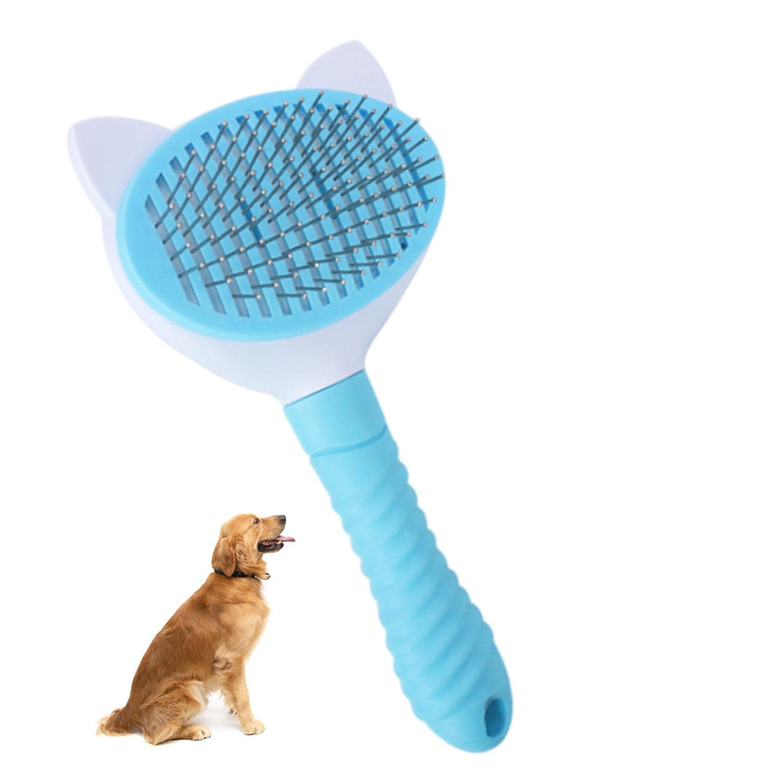 Cepillo desenredador para perros Cepillos para gatos para gatos de interior Cepillo para perros para mudar el cepillo de aseo La herramienta elimina suavemente las alfombrillas sueltas de la capa inte