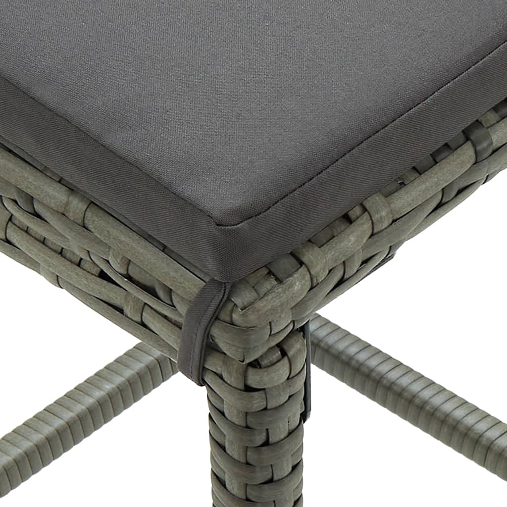 vidaXL Set de Bar para Jardín 5 Piezas y Cojines Silla Mesa Asiento Patio Terraza Barra Bistró Muebles Mobiliario Ratán Sintético Gris
