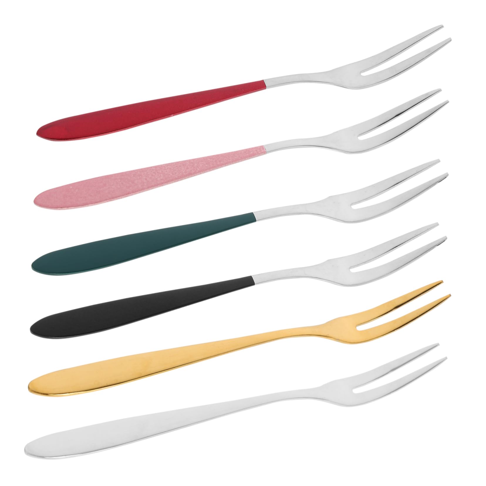 Cabilock 6Pcs Dessert Forks Ergonomic Tableware for Fruits Appetizers and Cupcakes Stylish Dining Experience
