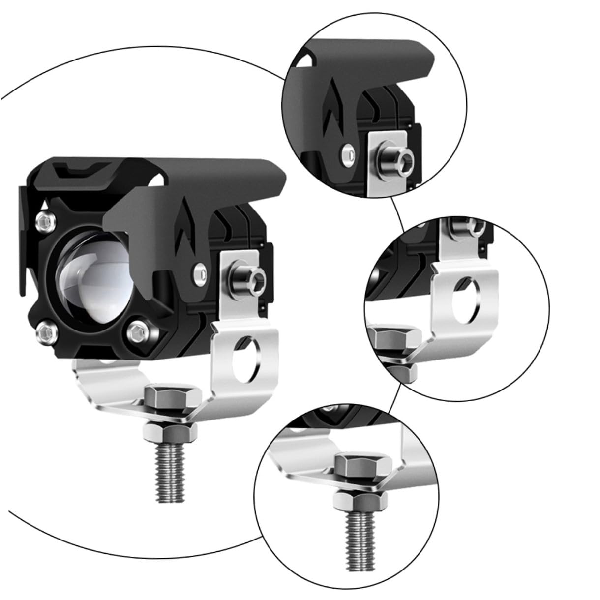 Mikikit 2pezzi Fari Led Per Moto Bicolore Lampada Anteriore Alta Capacità Di Raccolta Della Luce Per Guida Notturna