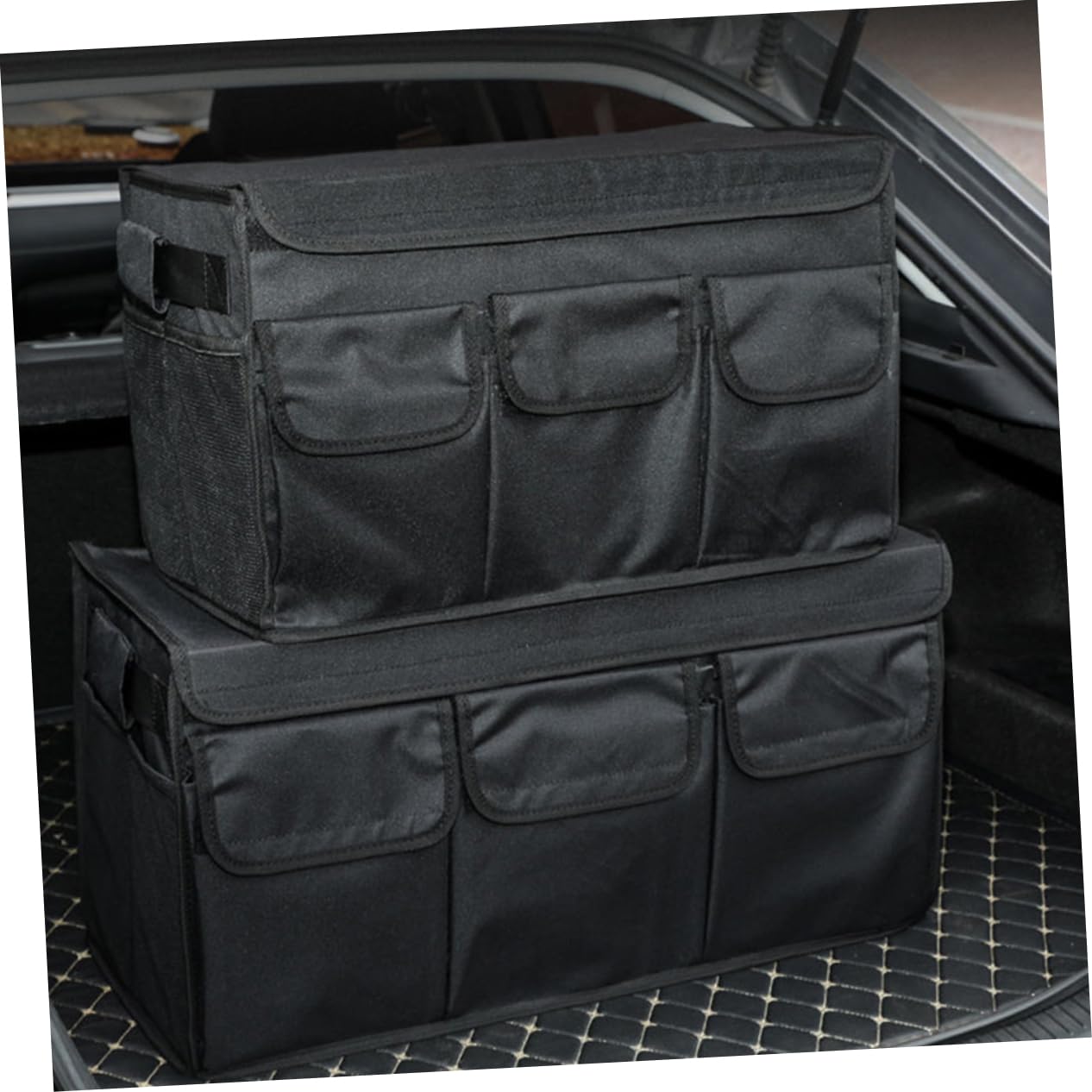 Organizador de Maletero para Coche Plegable, Gran Capacidad, Negro