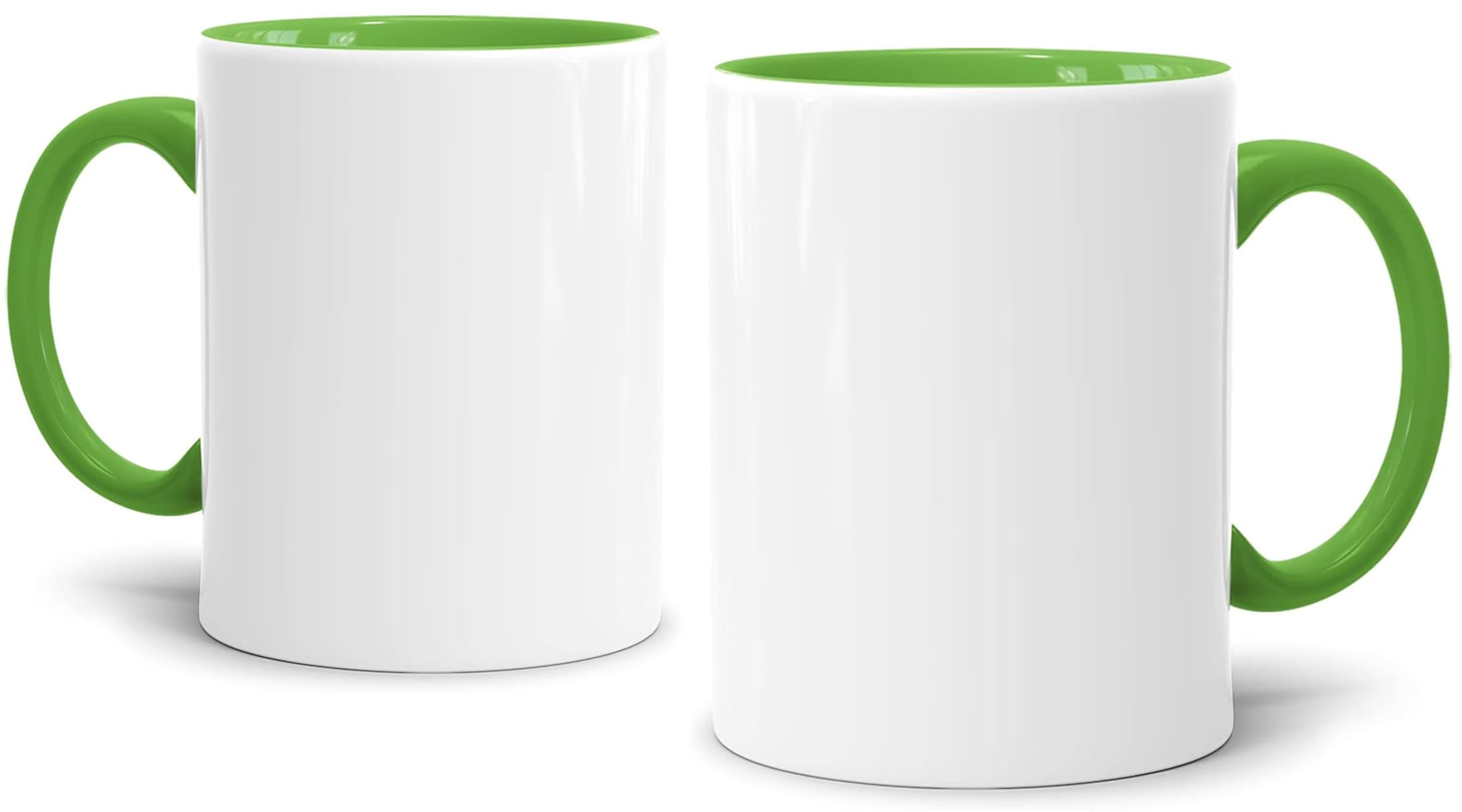 Acen Merchandise Tazas de sublimación sin impresión de | Cerámicas inzeln o en juego | Vasos de sublimación (8 unidades, interior y asa verde claro)