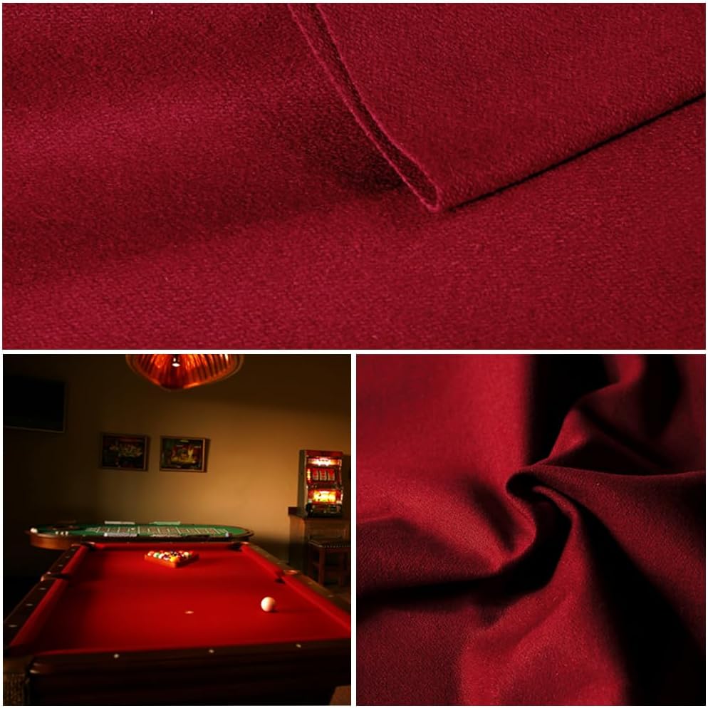 Red Wine Wool Billiard Cloth - Pool Table Felt for 6,7,8 or 9 Foot