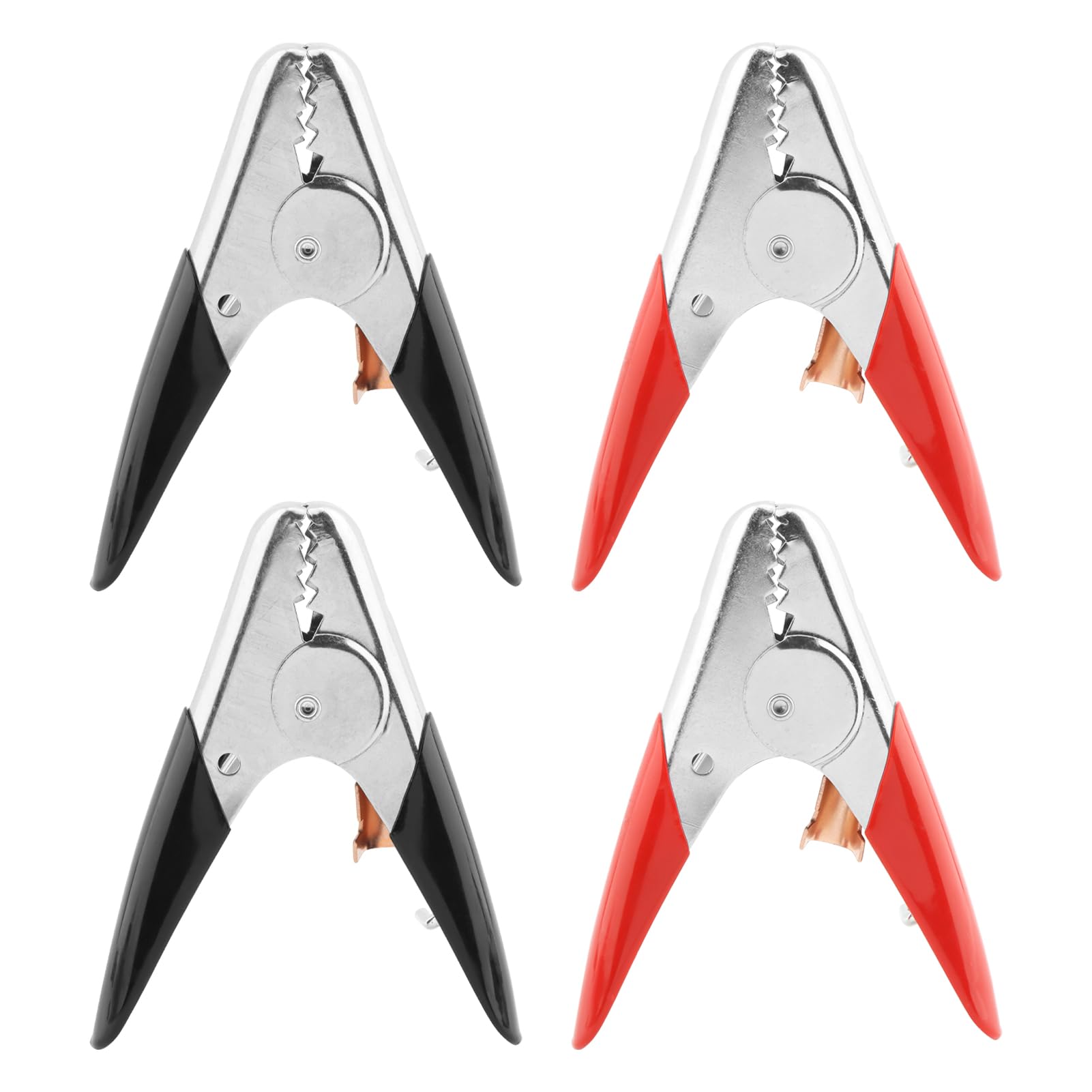 Lot de 4 serre-câbles robustes pour batterie 1100 A, pinces crocodiles de rechange pour câbles de démarrage (rouge)