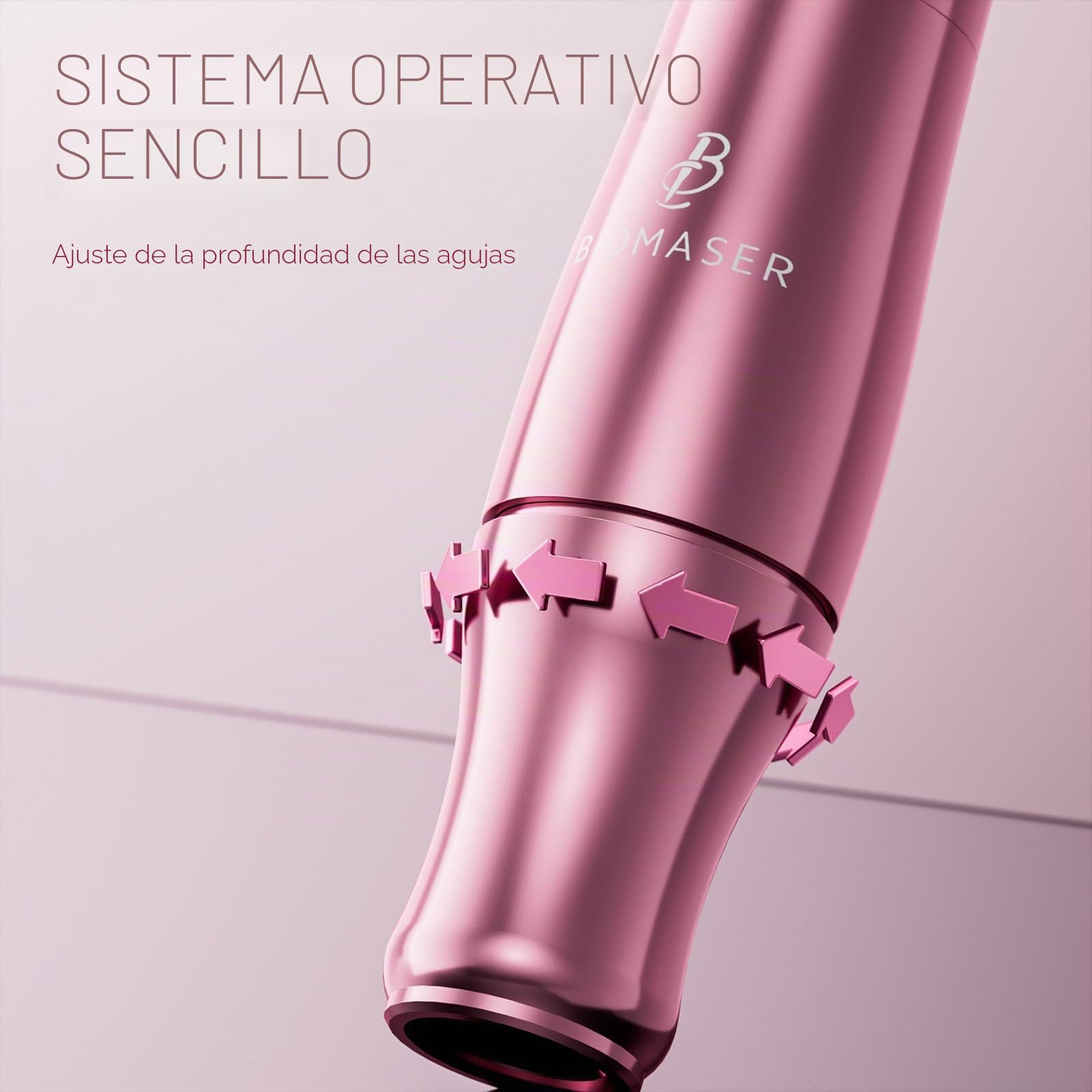 Biomaser TP006 2025 Máquina de Maquillaje Semipermanente Inalámbrica | con motor alemán de precisión, pantalla táctil LCD, ideal para cejas, labios y delineador de ojos, para profesionales (Rosa)