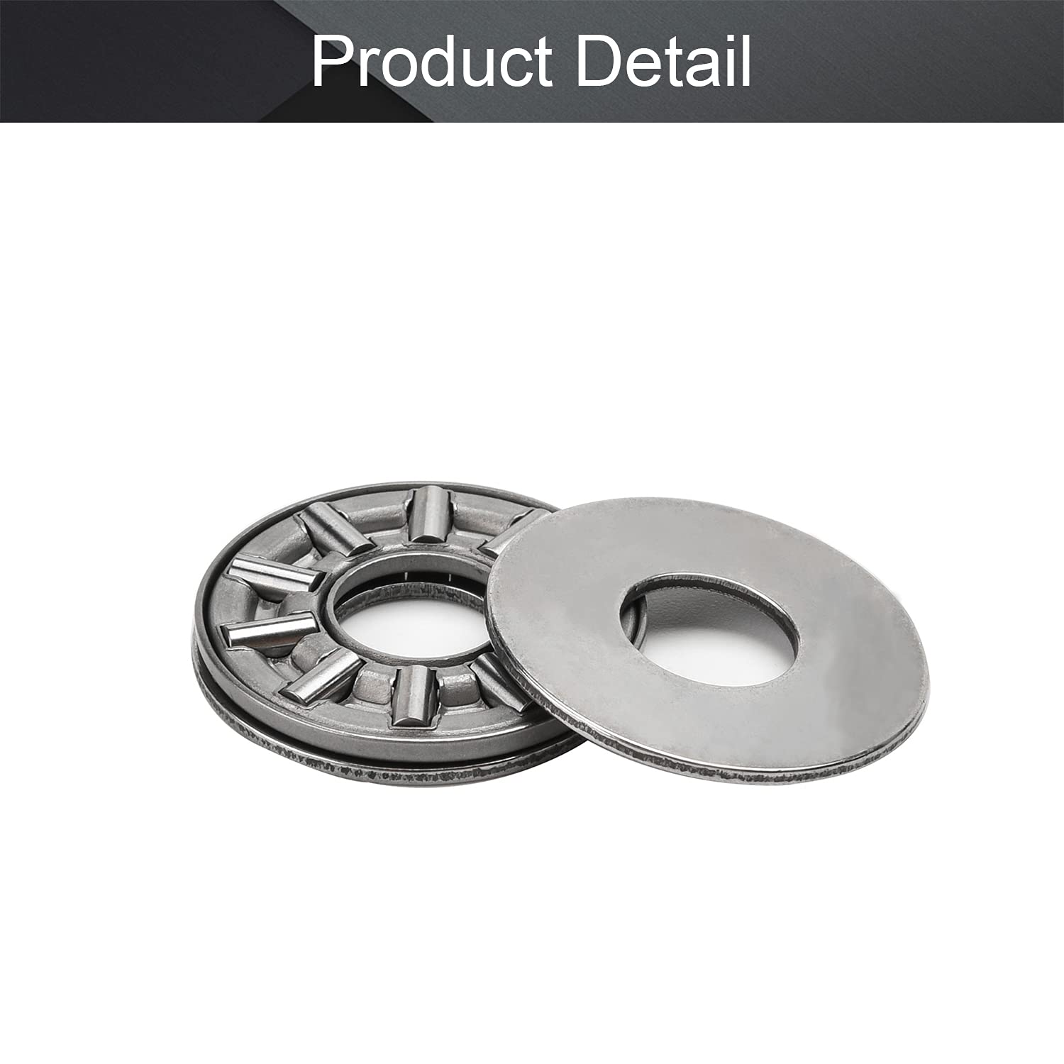 2 Cuscinetti A Rullini Assiali AXK0821 - Con 2 Rondelle, 8x21x2 Mm, In Acciaio GCr15, Per Macchine - Foto 3