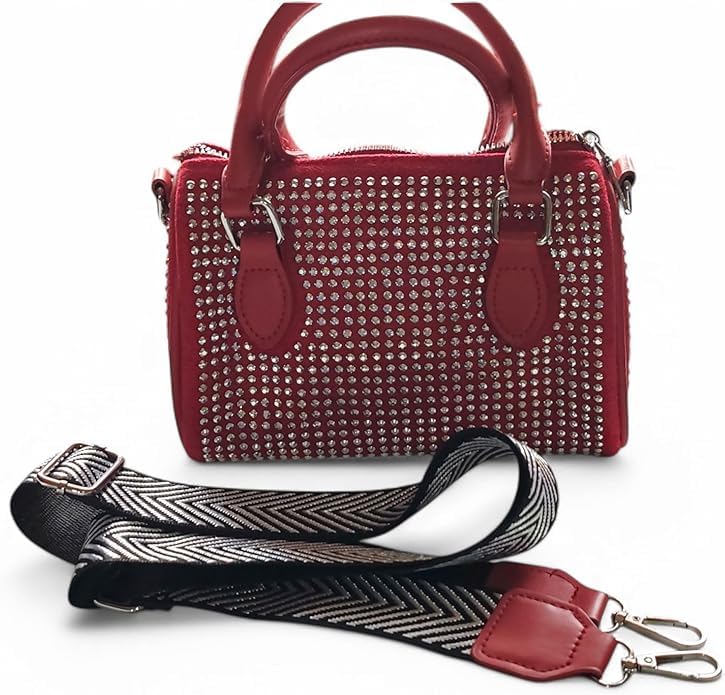 Sac à main bowling résistant orné de strass et spacieux