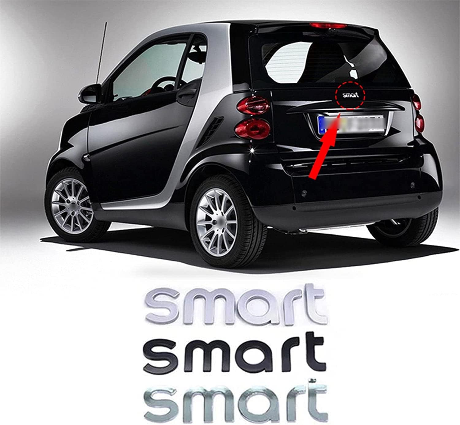 Emblème De Calandre Avant De Voiture, Accessoires De Protection, Logo Transparent, Autocollant Pour Smart Fortwo Forfour 453, Décoration Stylée