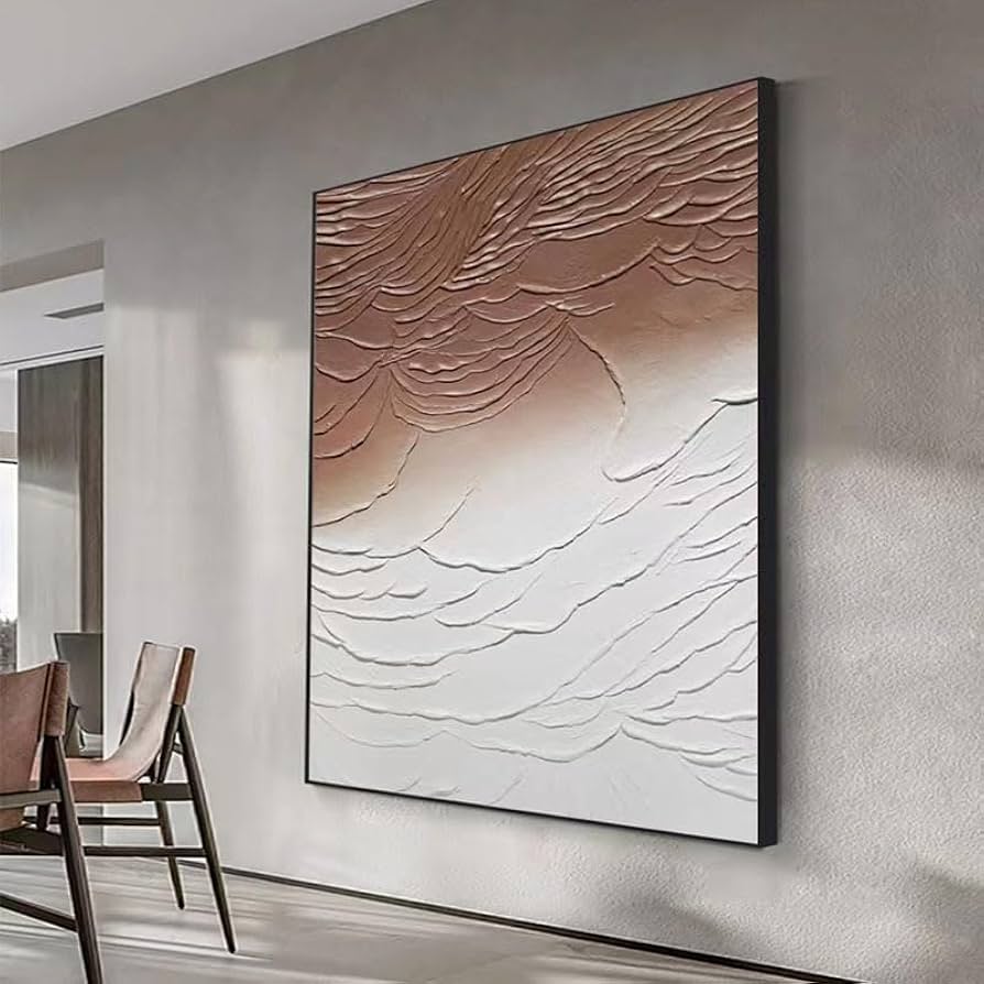 Amazon.com: Ecqizer 现代极简油画手绘立体抽象挂画玄关走廊餐厅