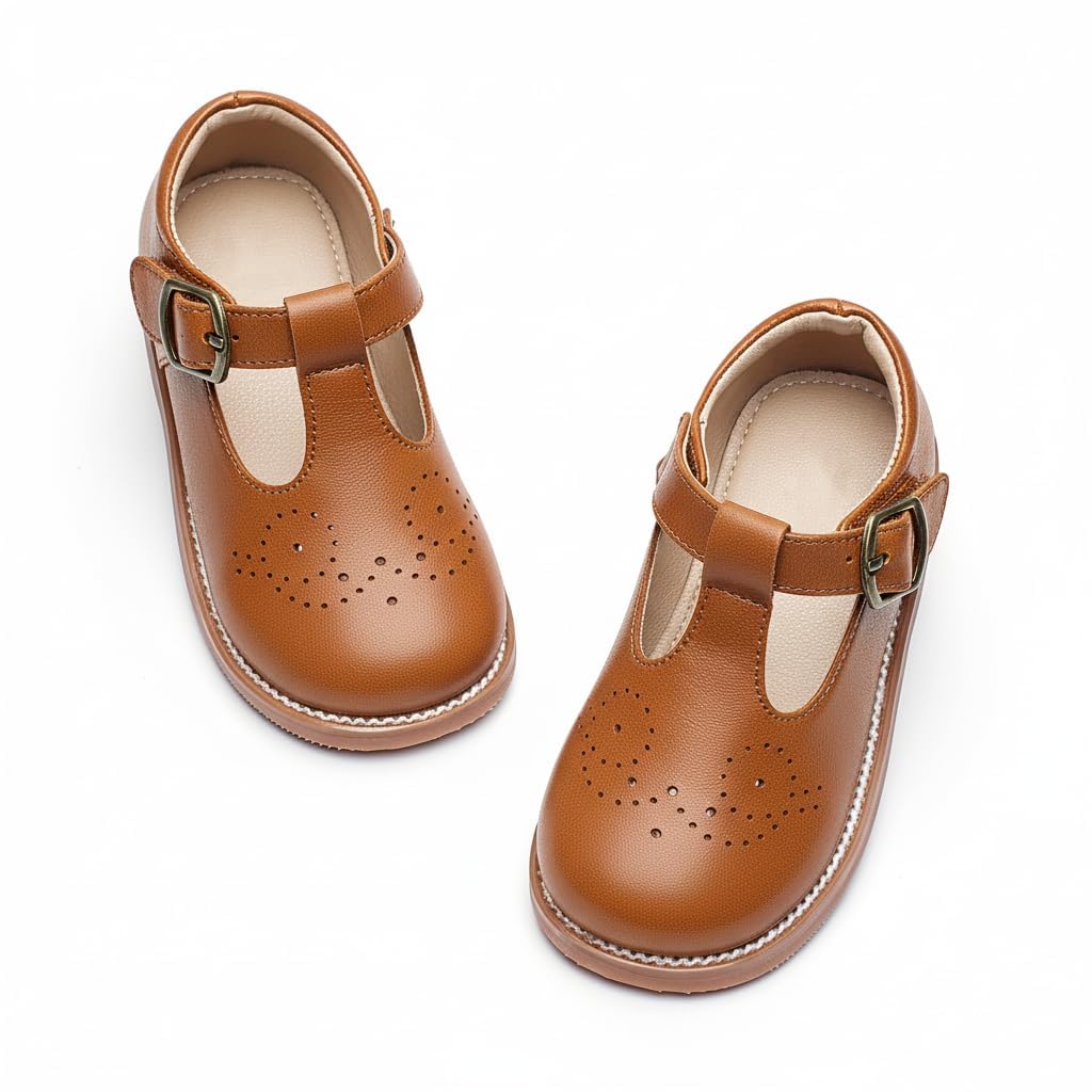 GINFIVE Toddler Girls Mary Jane School Oxford Dress Flat Shoes for Wedding