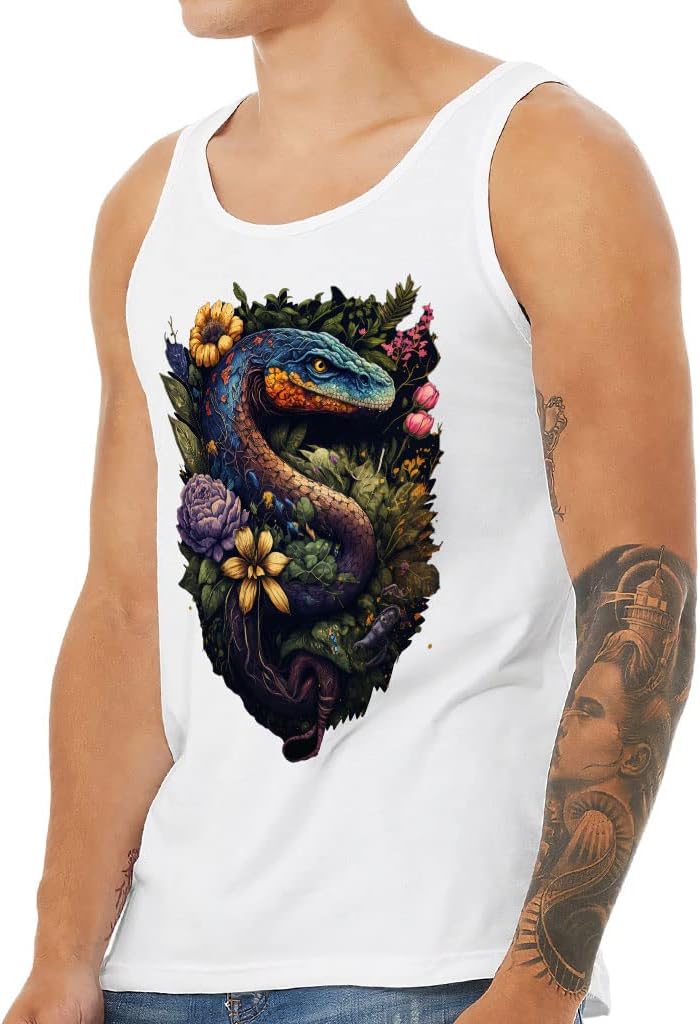 Floral Tank - Snake Print Workout Tank - Graphic Jersey Tank