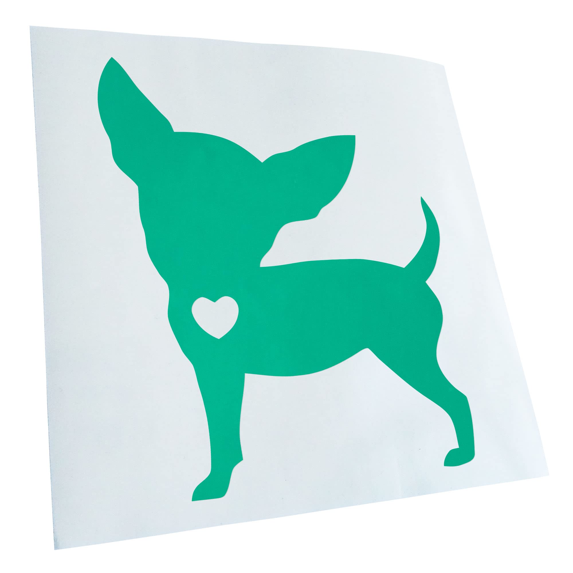 Kiwistar - Car Sticker - Turquoise - 40 x 33 cm Chihuahua Love Silhouette - Rear Window Car Sticker Weatherproof for Car Truck Moped Truck - Sticker Exterior Self-Adhesive Tuning Accessories for