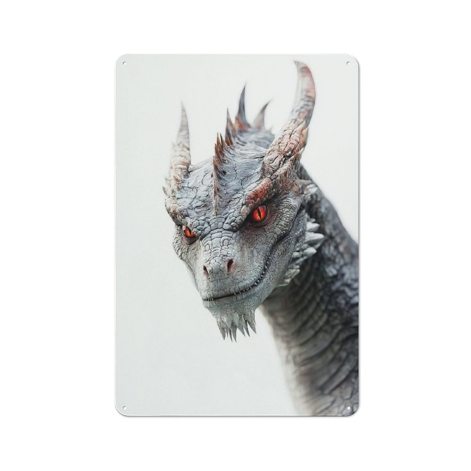 Junmoney Dragon Portrait Retro Metal Sign 30X20cm For Garage Wall, For Home Interiors And Metal Sign Collectors