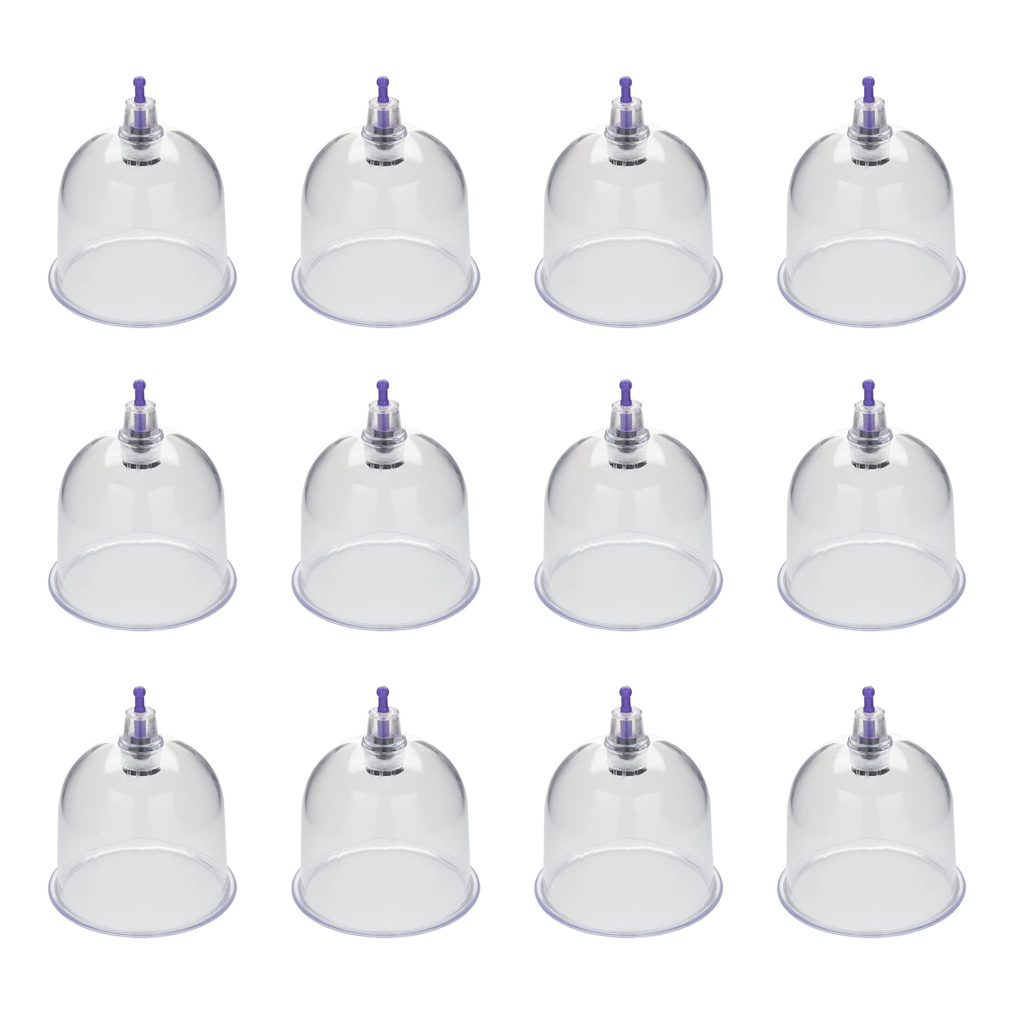 CRESCENT Hijama| Cupping Therapy Professional Massager Manual Cups| Hijama Back Cupping Set| (Size 1, 12 Cups only), Transparent
