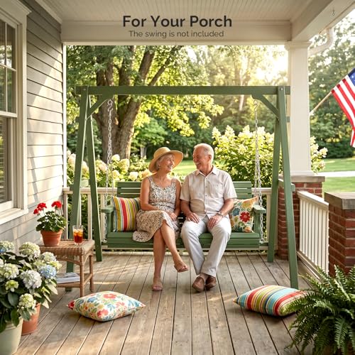 Image of VINGLI 6.2FT Wooden Porch Swing Frame for 4FT Swing, Green