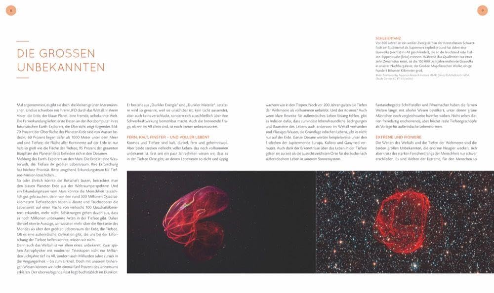 Bildband Kosmos: Spuren der Sterne. Die Ursprünge des Lebens in Kosmos und Tiefsee. Wo das Leben seinen Ursprung hat. Evolution in Kosmos und Tiefsee. Weltraum- und Tiefseeforschung.
