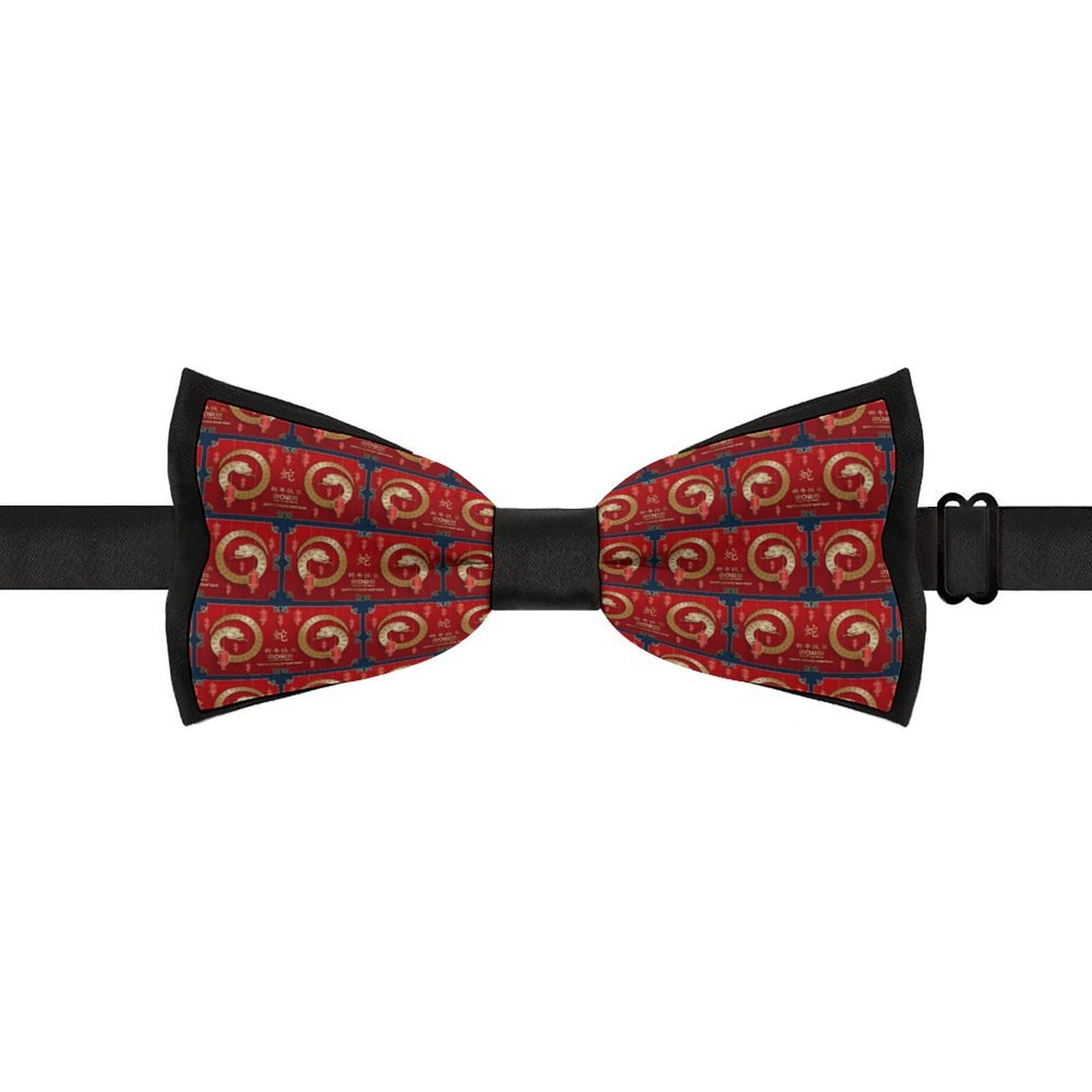 GoasNei Year Of The Snake 2025 Happy Chinese New Year 2025 Bow Tie for Men Adjustable Necktie Funny Tie Neck Ties for Weddings Party