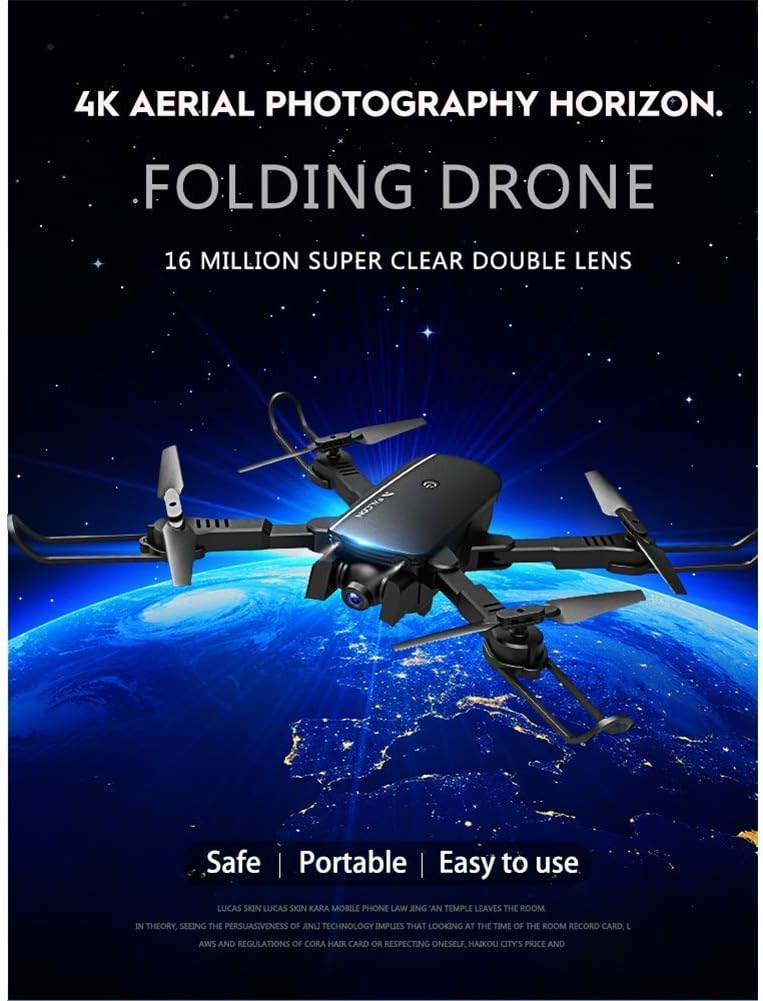 Dronewith 4K HD Camera Live Video 120deg Wide-Angle WiFi RC Nano Quadcopter w/Altitude Hold Headless Mode 3D Flips One Key Return and Speed Adjustment Black 1080P (Black 1080p)