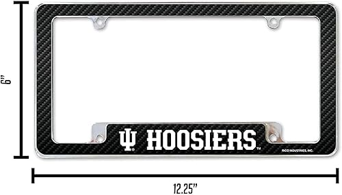 Miniatura 55 de Rico Industries NCAA Carbon Fiber 12" x 6" Chrome All Over Automotive License Plate Frame for Car/Truck/SUV