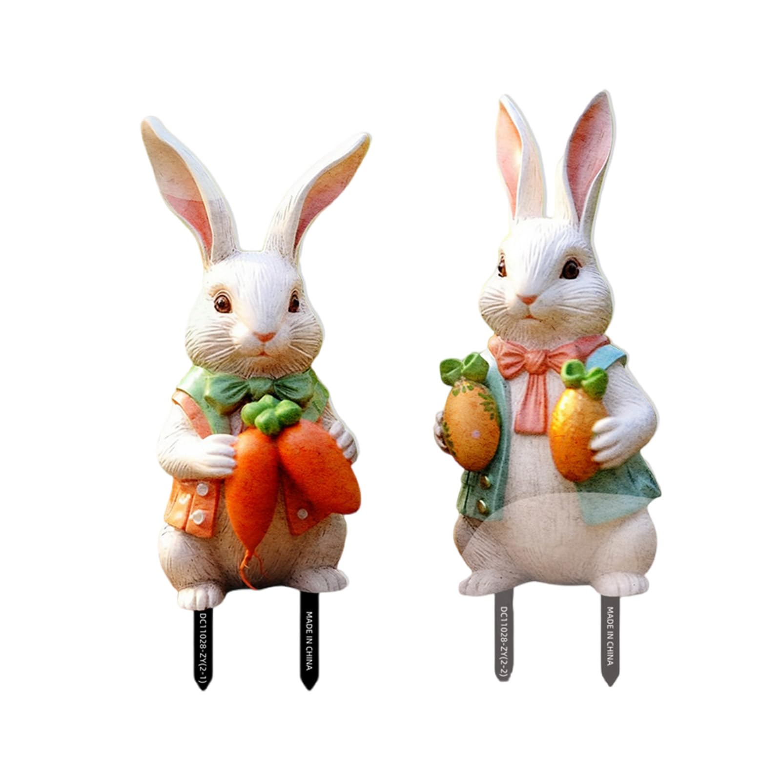Snorvixre 2pcs Festival Garden Stake Weather Resistant Rabbits Ornament for Easters Enthusiasts Creative Animal Yard Decoration Garden Decorations