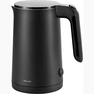 ZWILLING Enfinigy Cool Touch 1L Electric Kettle - Black | Safe Double-Wall, Cordless, Fast Boil Tea Kettle