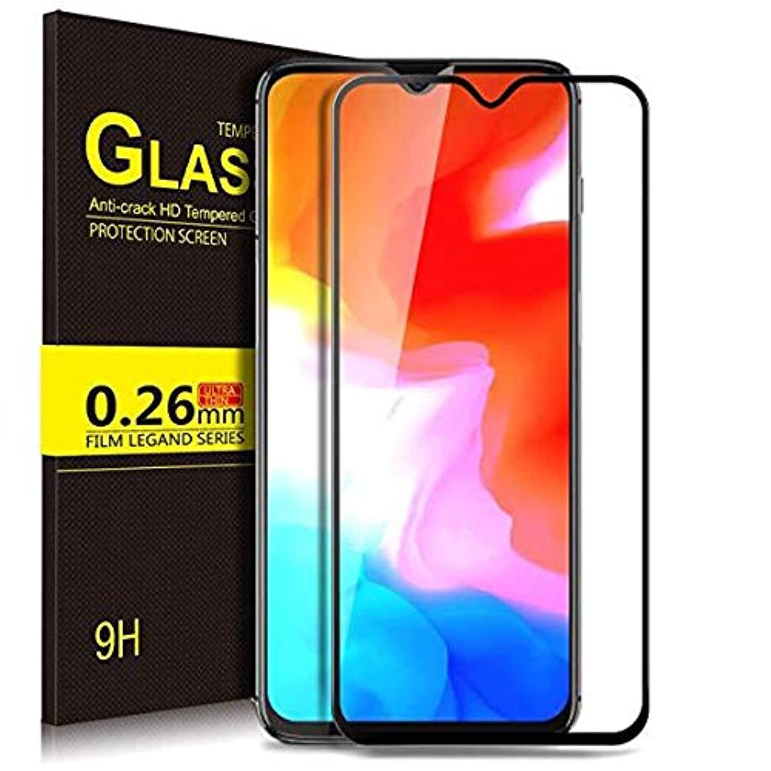 Oneplus 6T Tempered Glass Screen Protector One Plus 6T Oneplus6T Full Cover 9H 5D Ultra Thin Protective Film Guard -Black