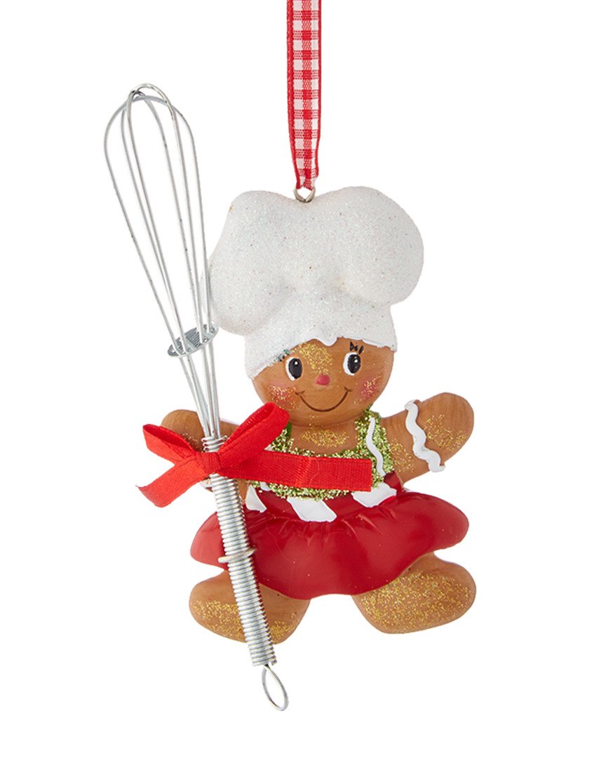 Kurt S. Adler Resin Gingerbread Boy And Girl Baker Christmas Ornaments Set of 2 Assorted