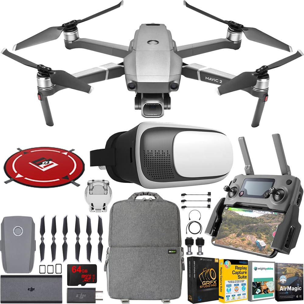 DJI CP.MA.00000019.01 Mavic 2 Pro Drone with Hasselblad Camera 1-inch CMOS Sensor (Renewed) Bundle with FPV VR Goggles Creator - Image 1 of 9