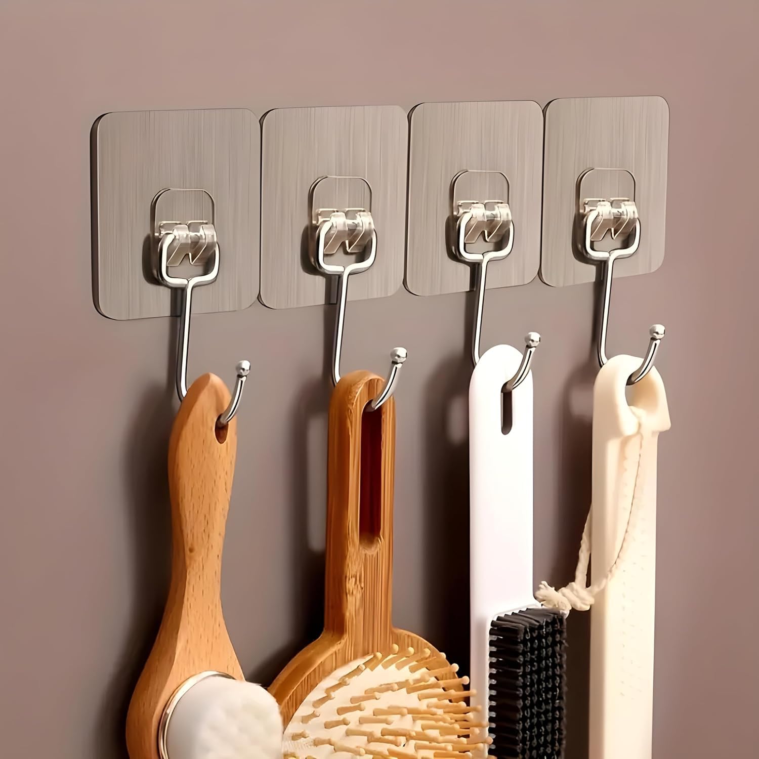 5pcs Large Adhesive Hooks for Wall Heavy Duty Waterproof Wall Hooks for Hanger Hooks, Stainless Steel Towel and Coats Wall Hook to Use Inside Kitchen, Bathroom, Home and Office-image-44