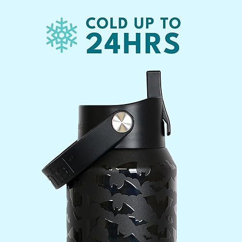 Miniatura 60 de Elemental Botella de agua aislada de 40 onzas con pajilla, botellas de agua con núcleo de acero inoxidable 100% a prueba de fugas para viajes,