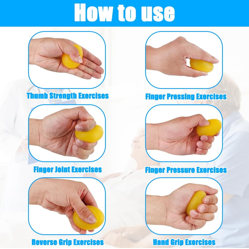Fingertrainer Handtrainer Ball Set, 11 Stück Handtrainer Fingertrainer Ball Weich mit 3 Stärken für Hände Therapie, Arthrose Training, Griffstärkung,Lindert Stress,Angstlinderung
